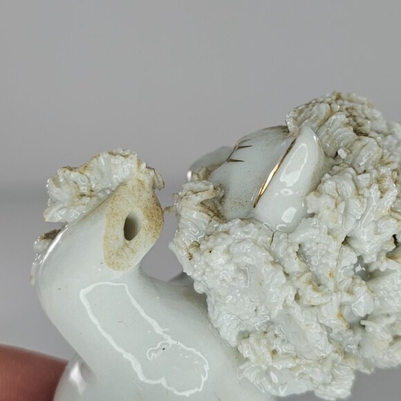 Vintage White Ceramic Spaghetti Kitten Cat Figurine 1950s MCM *FLAW* - Picture 3 of 8